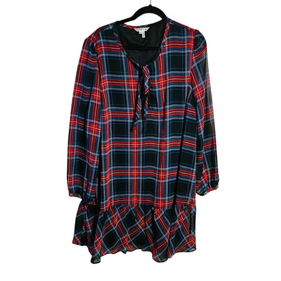 Draper James Red and Green Plaid Dress – Size XXL – Holiday Bow & Ruffle Detail - Picture 2 of 7